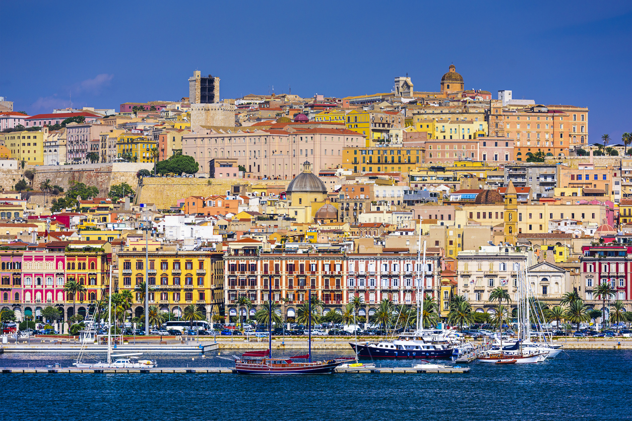 a view of Cagliari from the sea